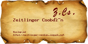 Zeitlinger Csobán névjegykártya